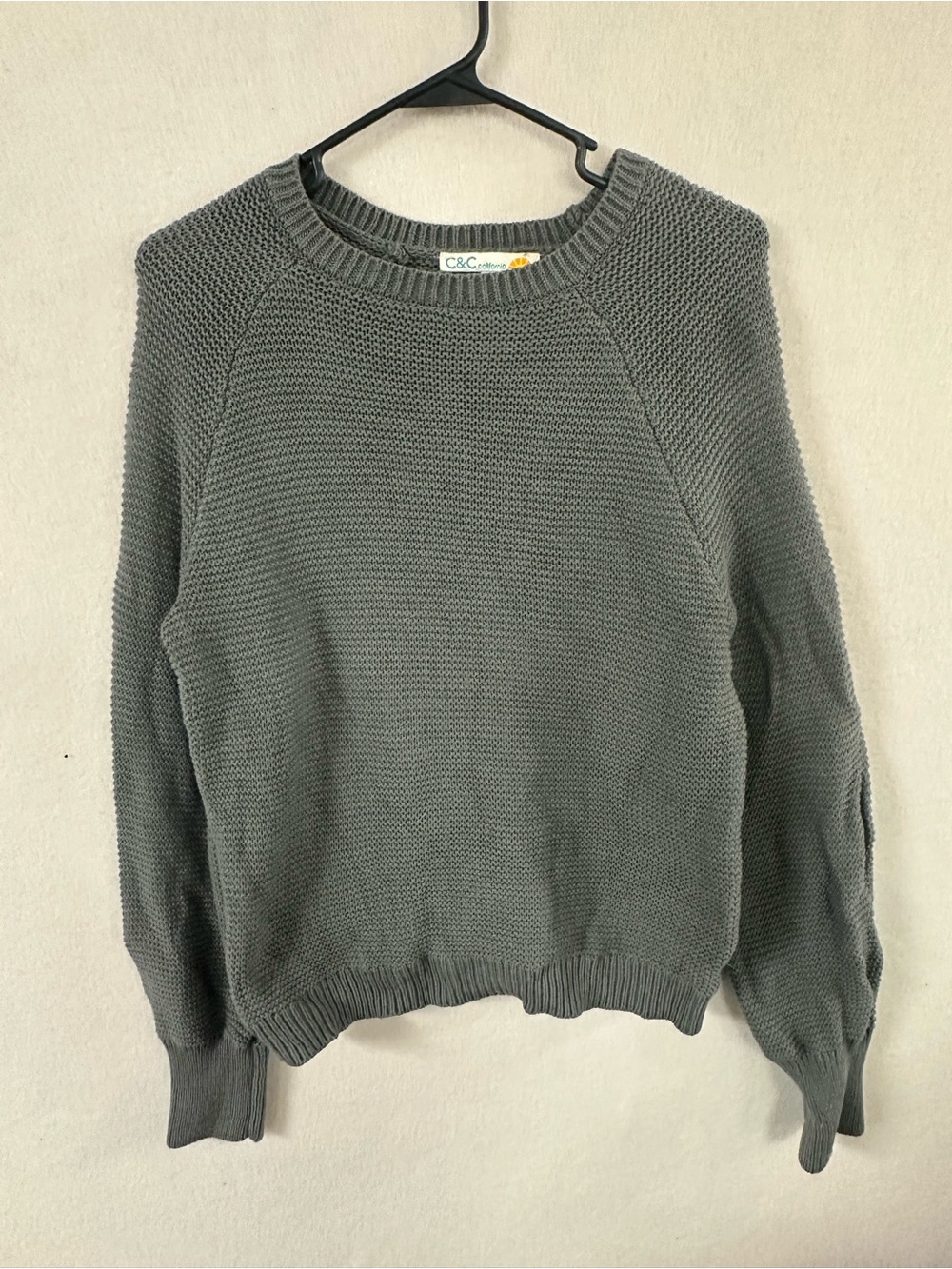 C&C California Women’s S Small Sweater Gray Pullover Cotton Blend